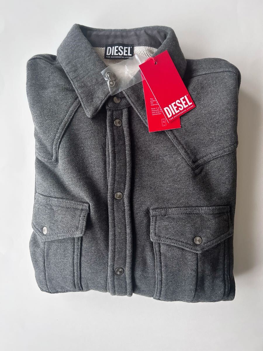 新品タグ付き! DIESEL/ディーゼル 長袖シャツ グレー Lサイズ 男性/メンズ プレゼントにも◎拍卖