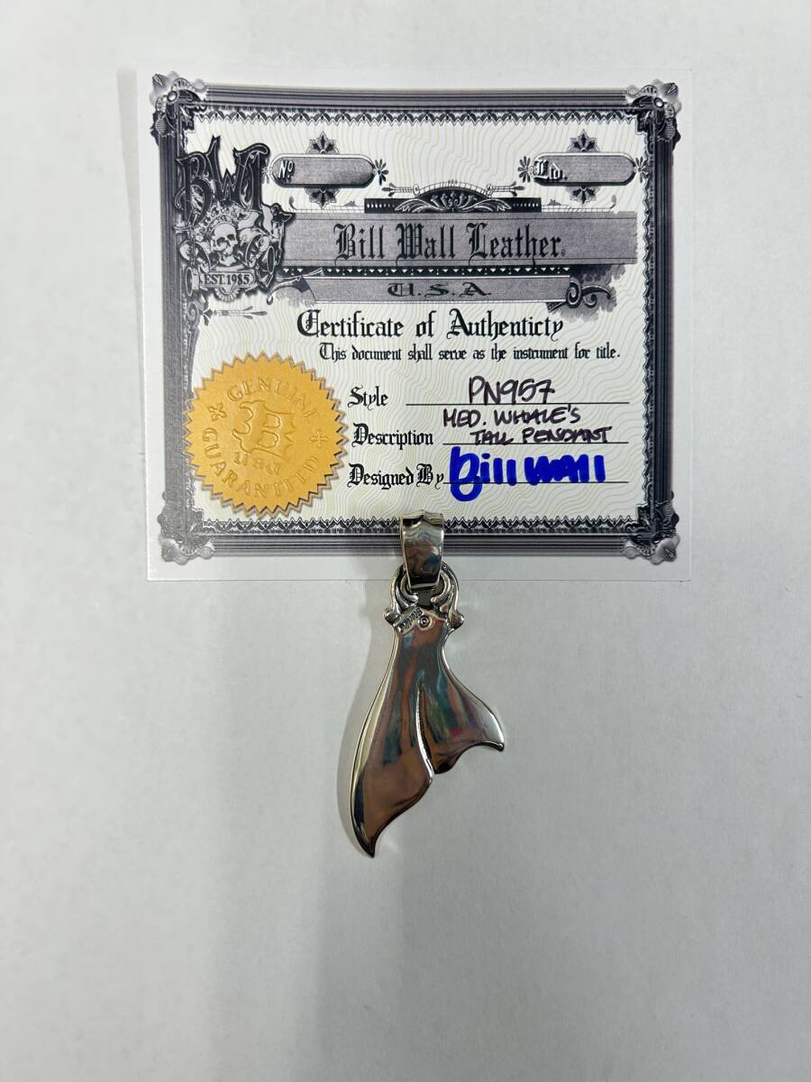 Bill Wall Leather ビルウォールレザー BWL ミディアムサイズ ホエールテールペンダント 鯨 シルバー ネックレスペンダント アクセサリー拍卖