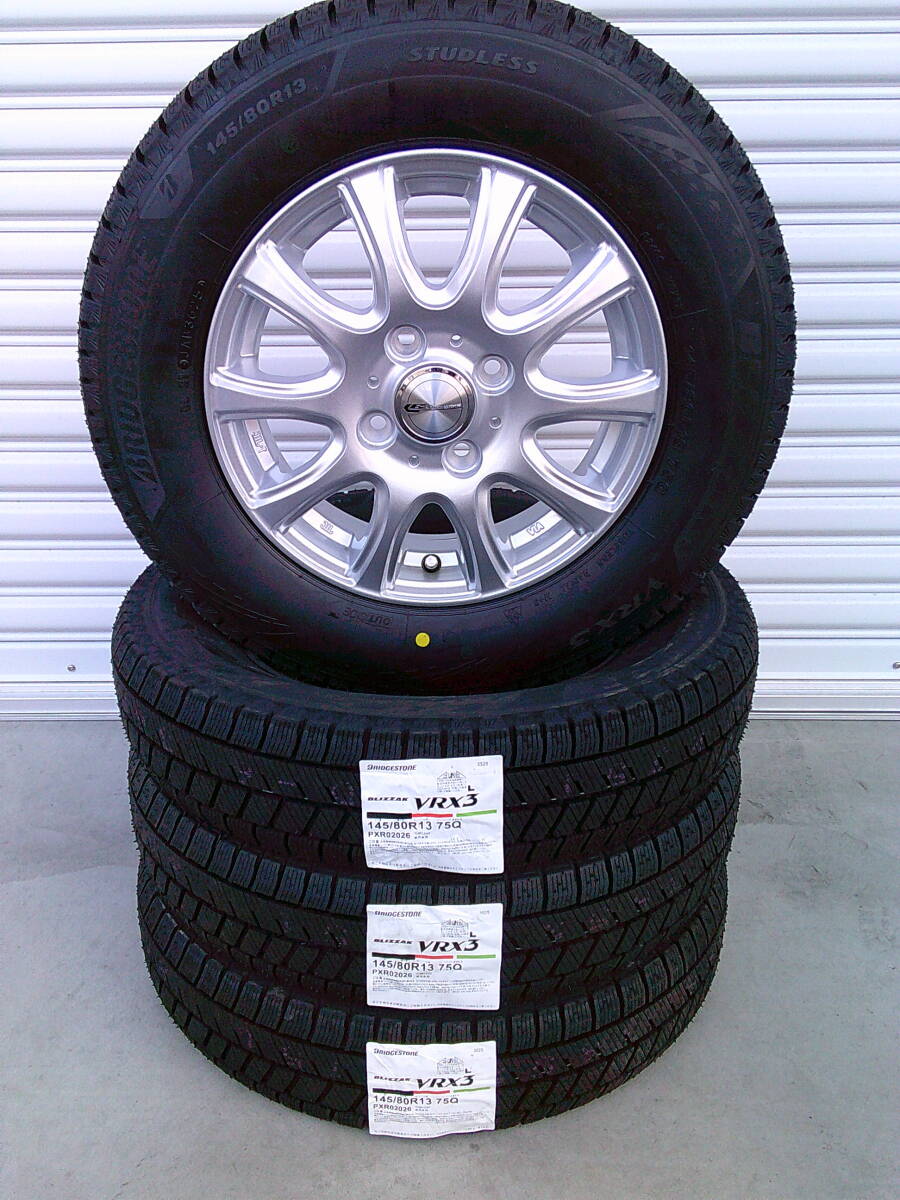 新品☆スタッドレス☆ブリヂストン☆VRX3☆145/80R13☆ミラ・タント・エッセ・デイズ・ワゴンR・アルト・N-BOX拍卖