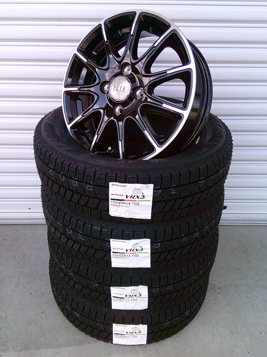 新品☆ブリヂストン☆VRX3☆155/65R14☆スタッドレスセット☆タント・ムーブ・ミラ・アルト・ワゴンR・スペーシア・デイズ拍卖