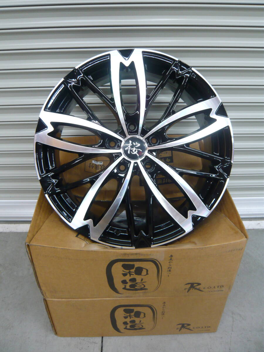 和道☆桜☆5分咲き☆18×7J+48☆114.3/5H☆新品4本セット☆ノアVOXYセレナステップワゴンエスクァイアCH-Rカローラクロスヤリスクロス拍卖