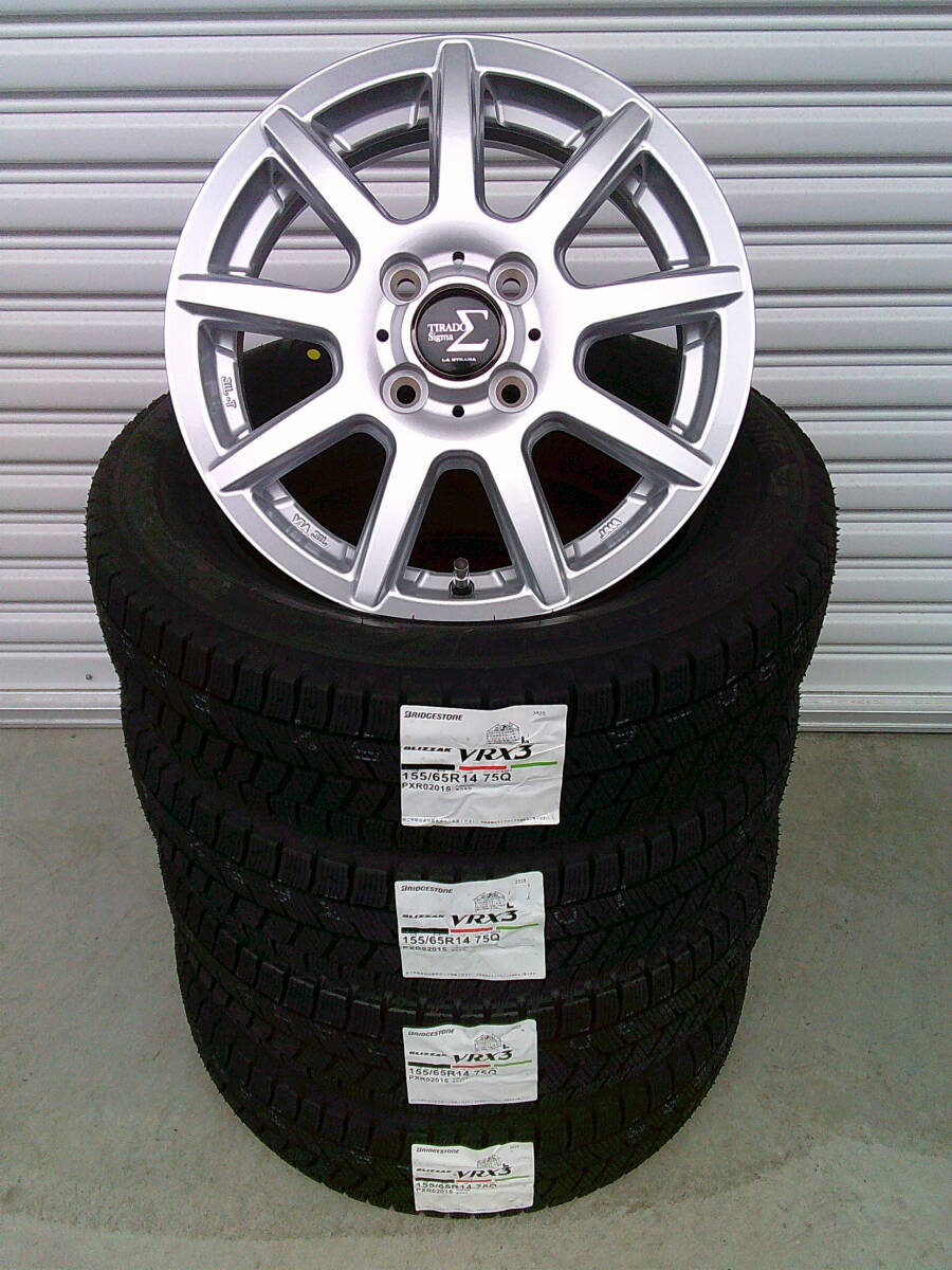 新品4本☆ブリヂストン☆VRX3☆155/65R14☆スタッドレスセット☆ラパン・デイズ・タント・ワゴンR・アルト・ミラ・スペーシア・軽自動車拍卖