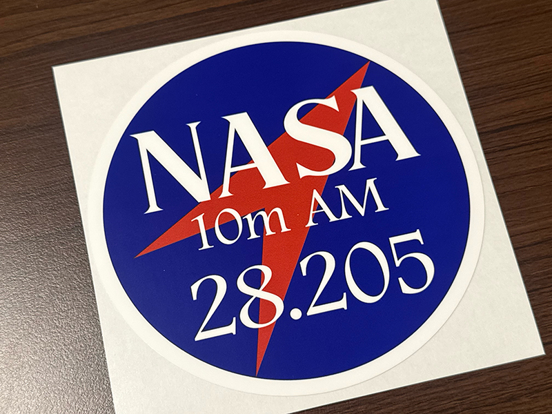 ステッカー 28.205mhz 丸青 / 10m AM NASA アマチュア無線 CB拍卖