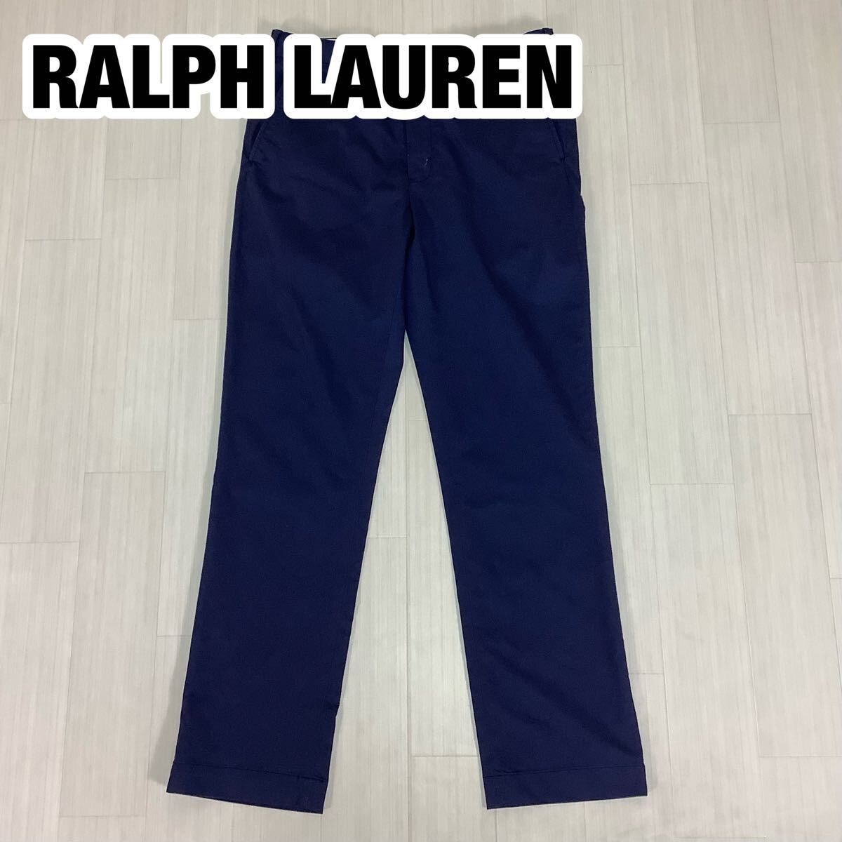 POLO GOLF RALPH LAUREN ポロゴルフ スラックス パンツ 33/32 ネイビー ノータック 刺繍ワッペン拍卖