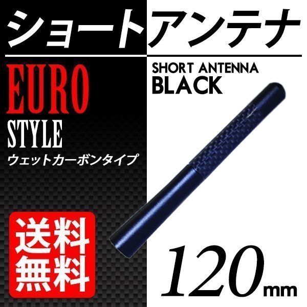 120mm カーボンアンテナ 黒 ブラック シルバー ショートアンテナ ユーロタイプ 汎用 簡単取り付け 車 国内検査後出荷 ネコポス 送料無料拍卖