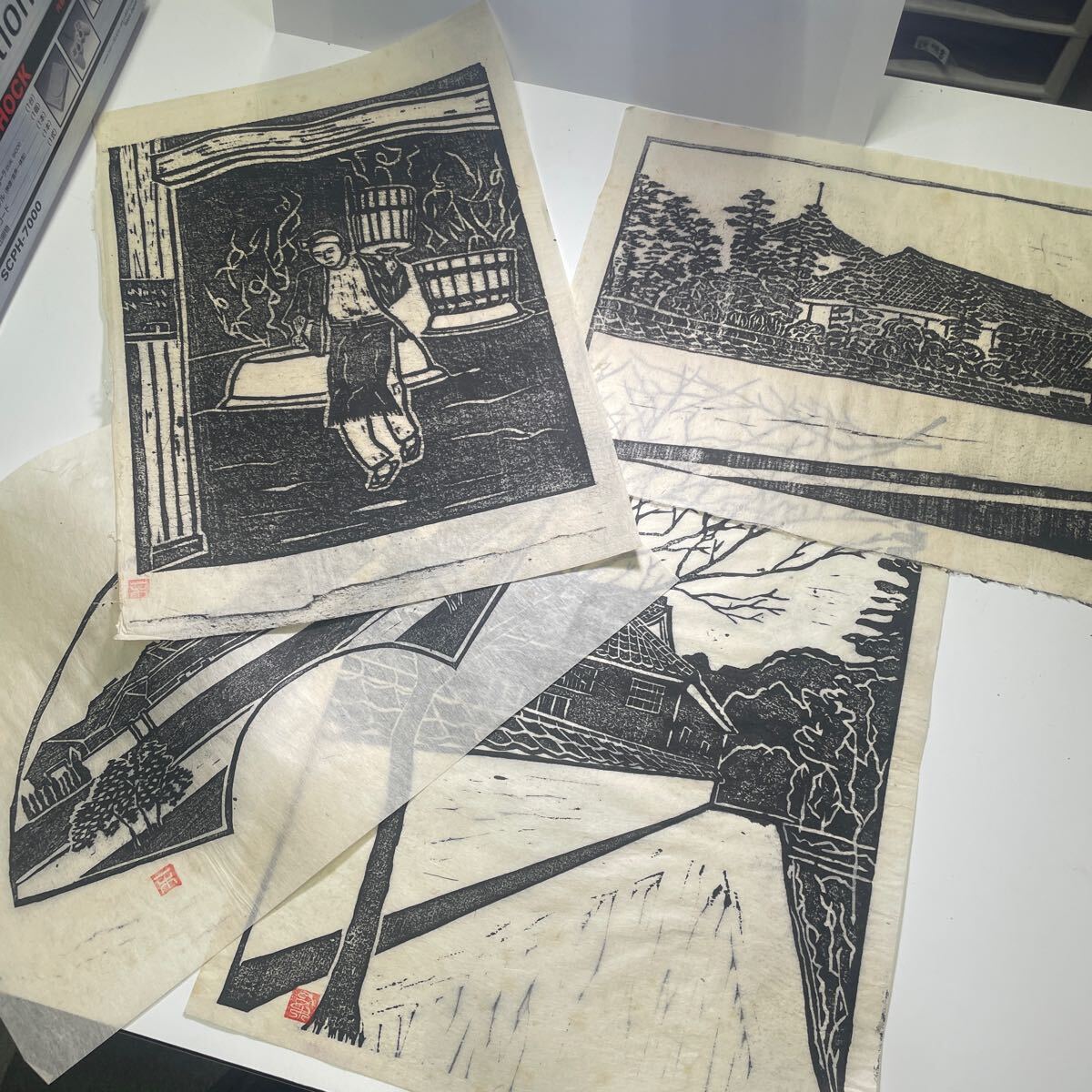 版画 かたげ桶 翠樹 花信風を待つ 初冬酒蔵裏路 コレクション 美術 芸術 詳細不明拍卖