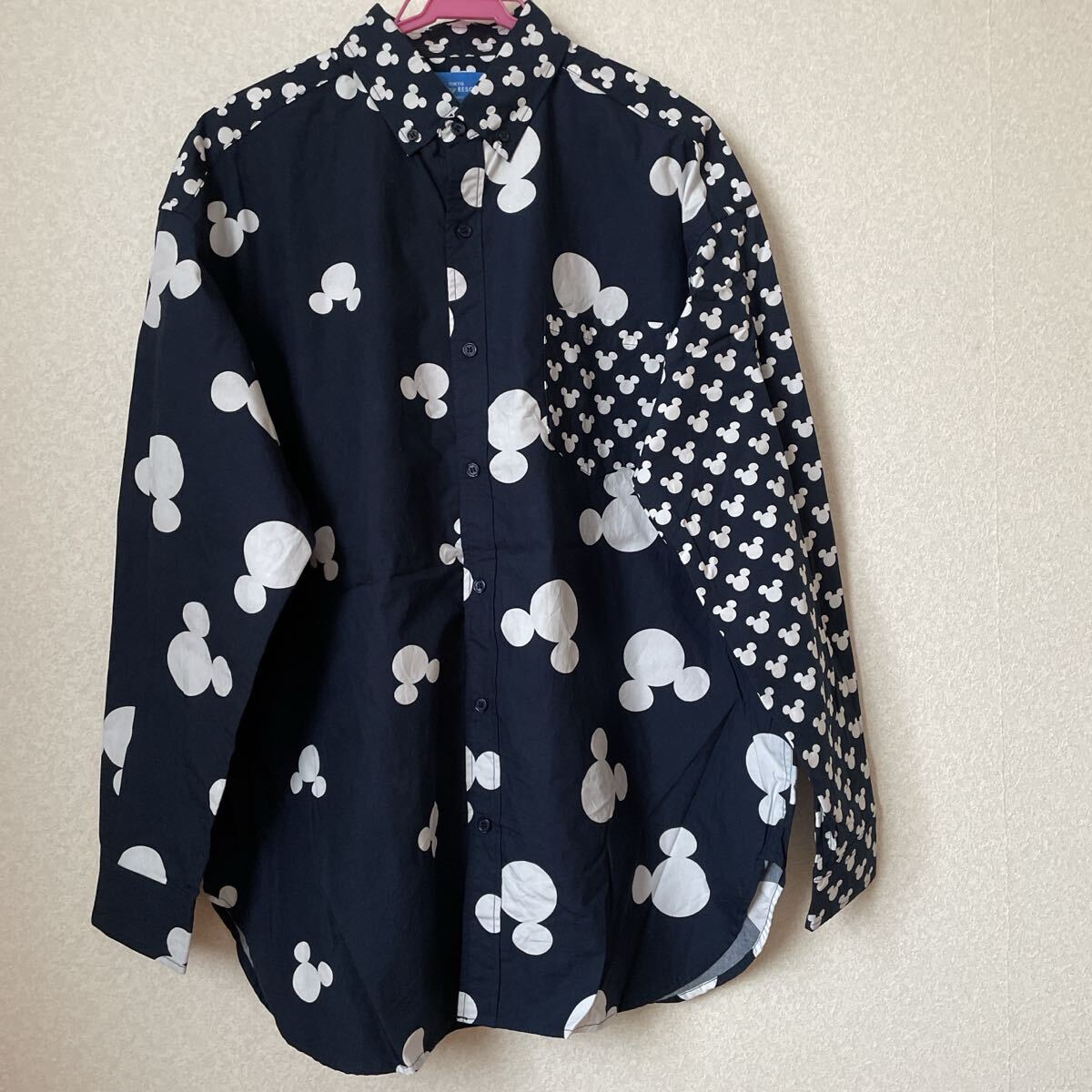【新品訳あり】東京ディズニーリゾート ミッキー柄 ボタンダウン 長袖シャツ L拍卖