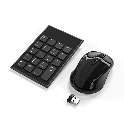 ワイヤレステンキーとマウスセット、2.4G 無線 19キー ワイヤレス テンキーボード とマウスセットはラップトップ、デスクトップ拍卖