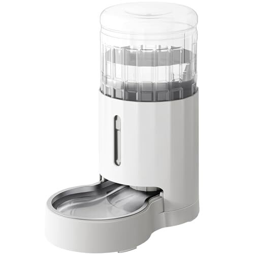 ホワイト 4L JUNSPOWペット給水器、4L重力式大容量ステンレス製給水器、自動ペット水飲み器、ホワイト 猫と小型/中型犬用拍卖