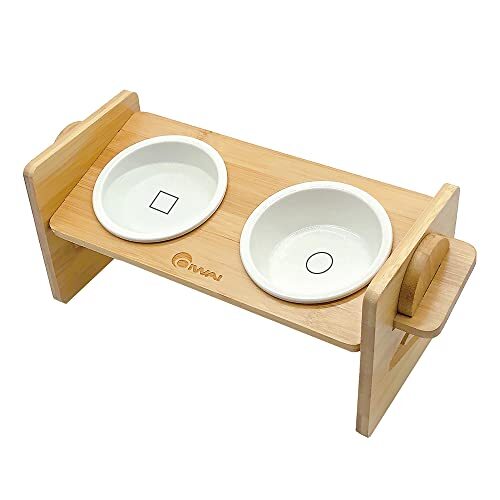 36*14.2cm 斜め餌台面 猫 犬 食器 ご飯皿 ペット食器 えさ皿 餌台 餌入れ 猫壱 エサ台 フードボウルスタンド 水ボウ拍卖