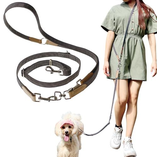セット POOKIE 犬 リード ショルダーリード 肩掛け ウエスト 手持ち 3WAY ハンズフリー おしゃれ 手ぶら 布 キャン拍卖