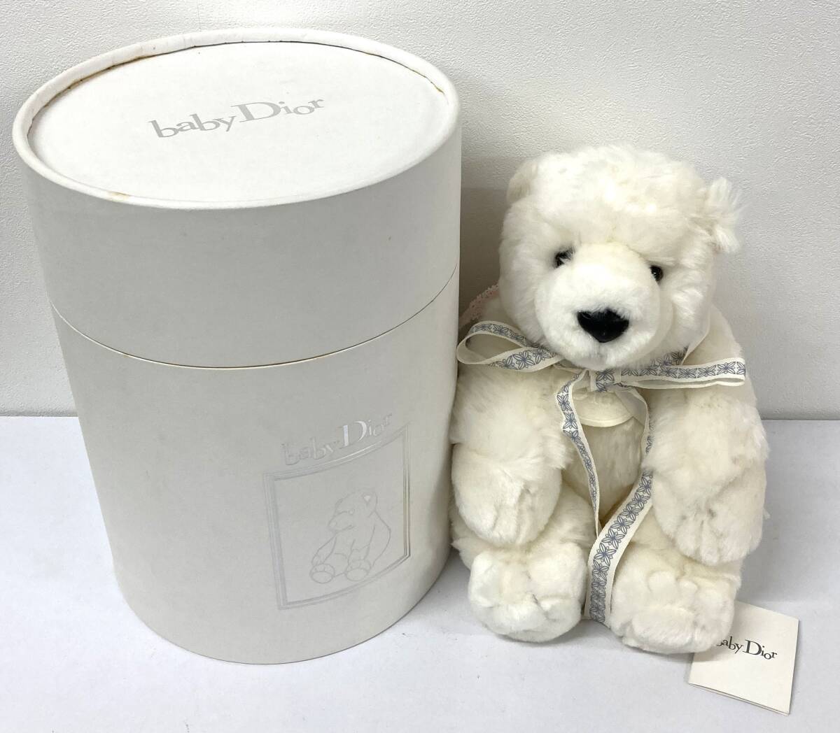 #12034 baby Dior ホワイトクマ くま ぬいぐるみ テディベア ベビーディオール クリスチャンディオール ホワイト コレクションブランド拍卖