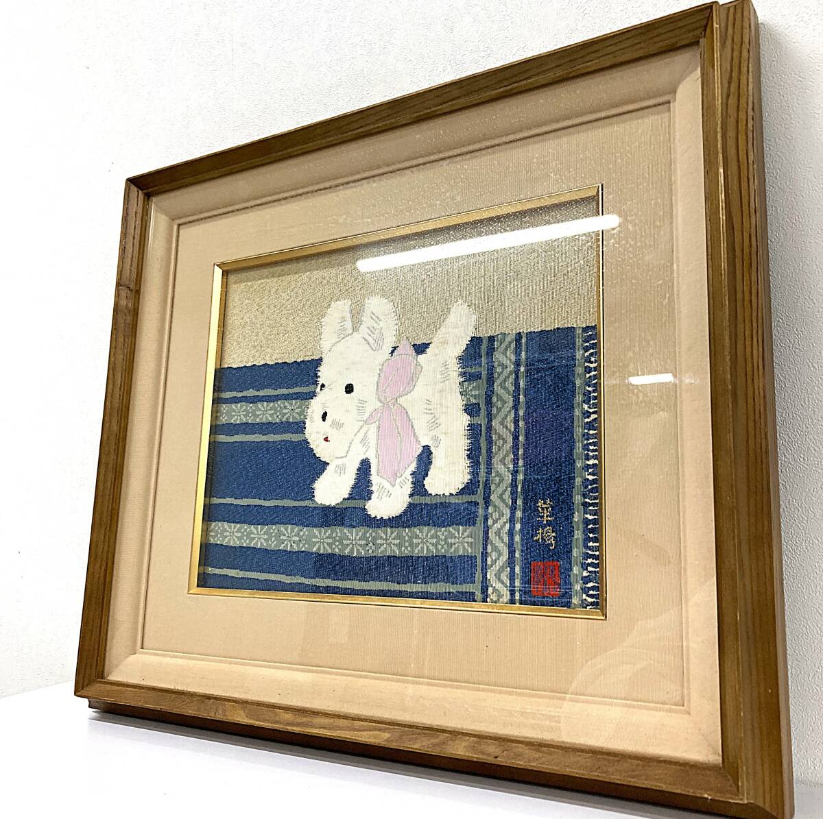 ♯11956 山口華楊 画 日本画 巨匠 白い犬拍卖