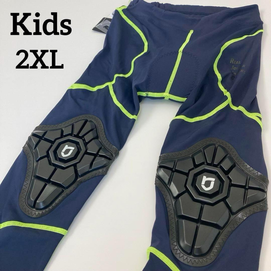 【新品】サイクルパンツ 2XL ネイビー×グリーン ランバイク ストライダー拍卖