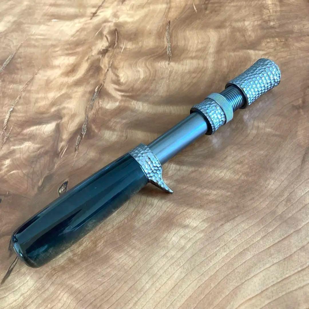 ロッドビルディング ウッドガングリップ 天然木/ガンメタリック フェルール付属拍卖