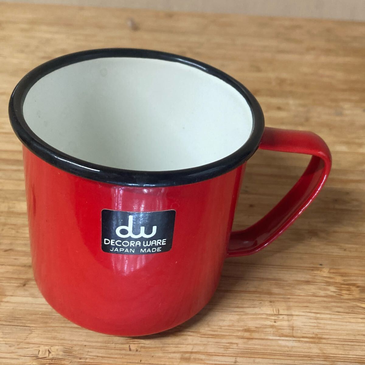 レトロなホーローマグカップ ヴィンテージ DECORA WARE デコラ ウェア 琺瑯 Japan Vintage Retro Enamel Mug red ホウロウ コップ拍卖