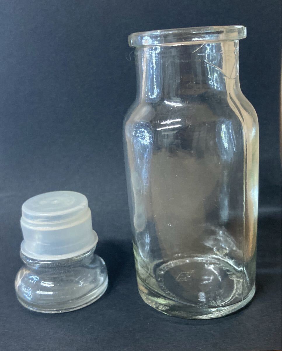 5本組 ガラス瓶 試薬瓶 アンティーク 試薬ボトル 保存瓶 標本瓶 glass medicine bottle set of 5 メディシンボトル 樹脂内蓋付き拍卖