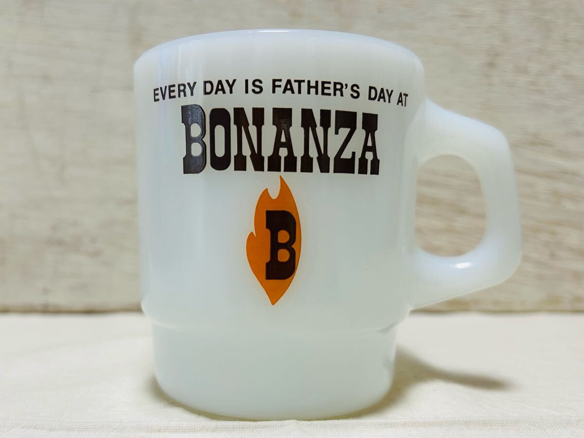 美品★FIRE KING★ファイヤーキング★BONANZA★ボナンザ★アドマグ★スタッキングマグ★アメリカ製★ヴィンテージ★コレクション拍卖