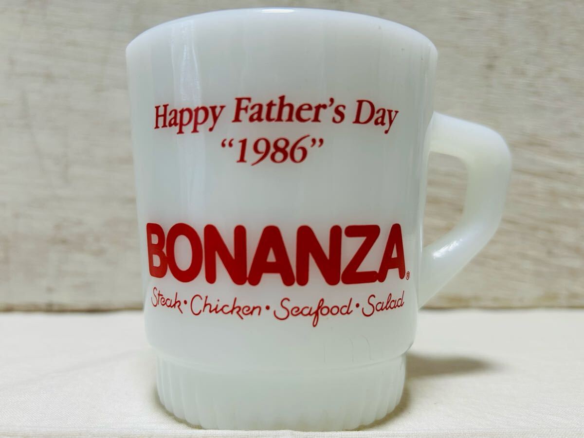 美品★FIREKING★ファイヤーキング★BONANZA★ボナンザ★マグカップ★アドマグ★リブドボトム★アメリカ製★ヴィンテージ★コレクション拍卖