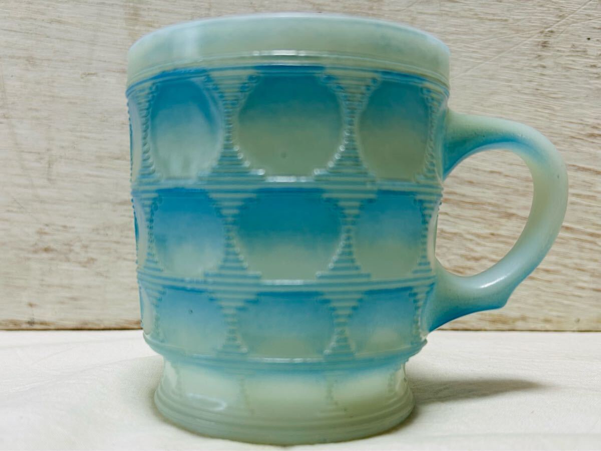訳あり★FIRE KING★ファイヤーキング★キャメロット★水色★ブルー★マグカップ★マグ★ヴィンテージ★アンカーホッキング★アメリカ製拍卖
