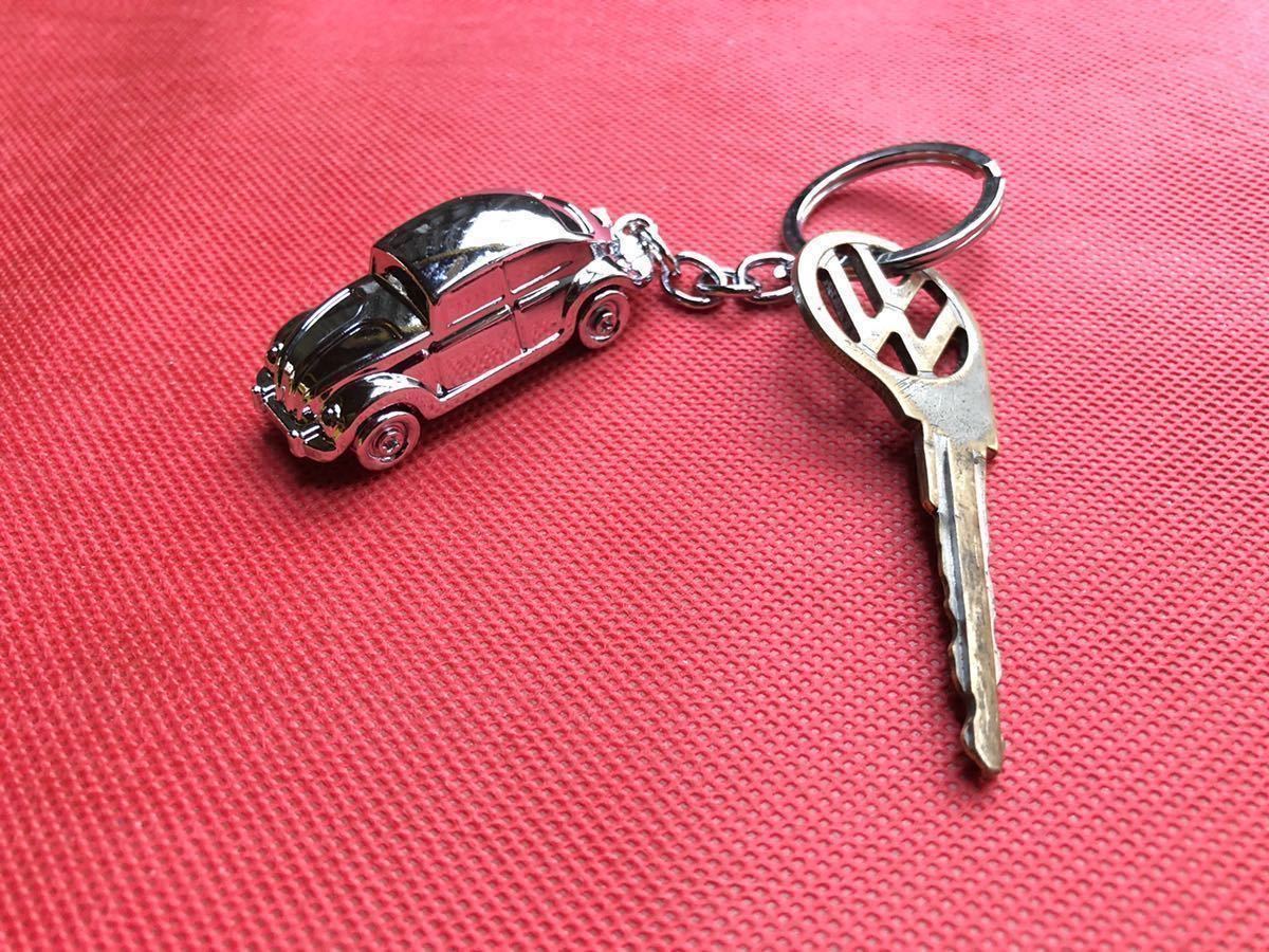 空冷VW 空冷ビートル タイプ1 ミニカー キーホルダー キーリング シルバーメッキ ワーゲン ヤナセ VW BUG BEETLE volkswagen .拍卖