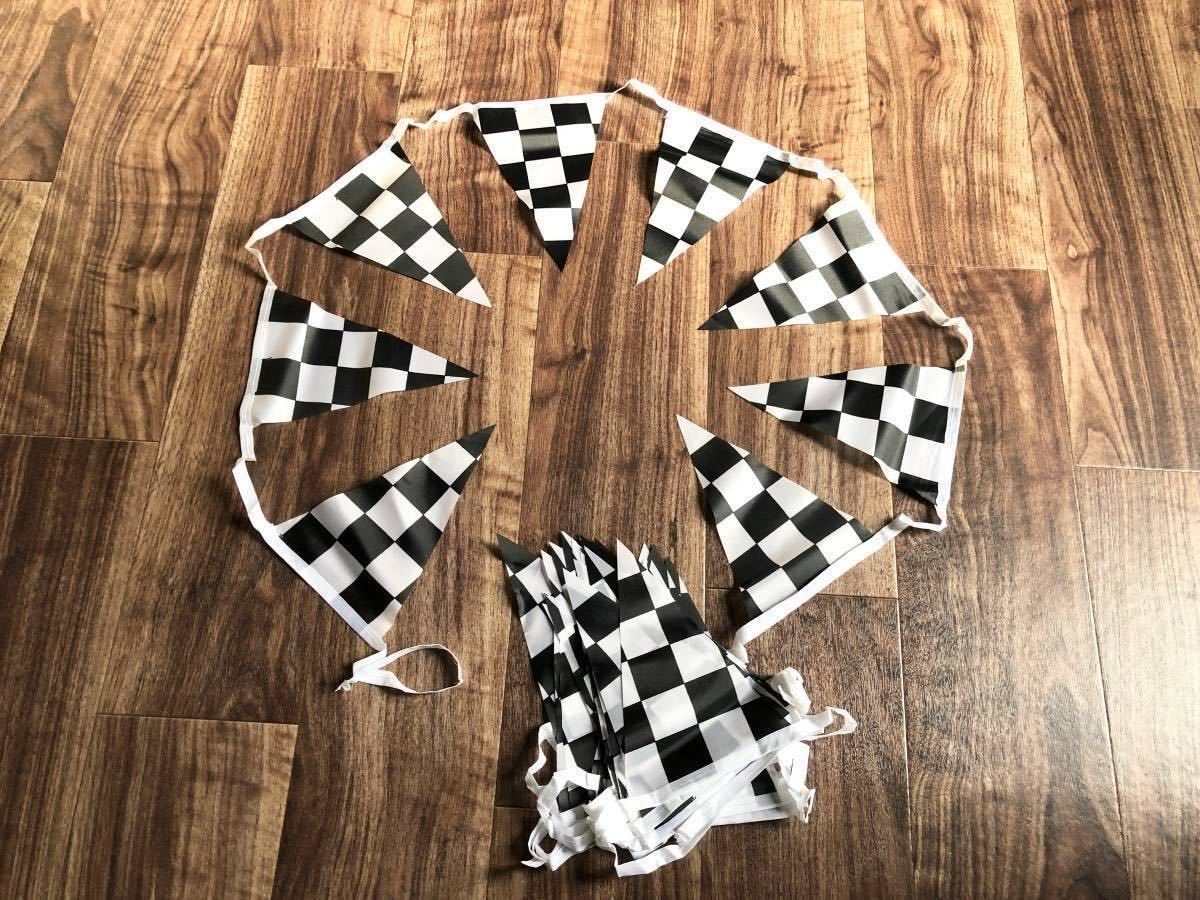 三角 チェッカー フラッグ 看板 ガーランド 旧車 空冷VW ポルシェ ミニクーパー 世田谷ベース ガレージライフ ムーンアイズ スナップオン拍卖