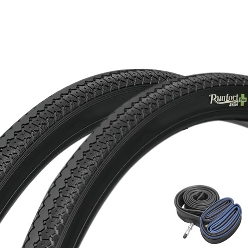 Runfort Tire 自転車タイヤ 26インチ2本セット 電動アシスト自転車向け高強度タイヤ・肉厚チューブ・リムバンド各2本 26×1 3/8拍卖