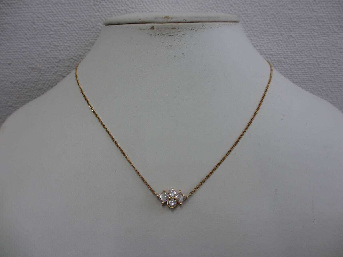 K18 18金 750 ダイヤモンド 4石(1.00ct) ネックレス ペンダント 総重量 3.6g 天然ダイアモンド ラウンドブリリアント プリセンス拍卖