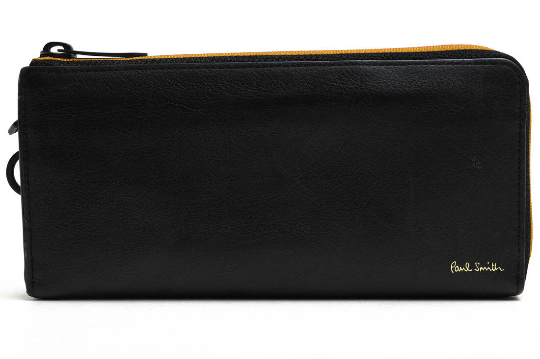 Paul Smith ポールスミス 長財布 BPS046 ストライプジップ ソフトタイプ牛革 セミアニリン仕上げ ストライプ 小銭入れあり L字ファスナー拍卖