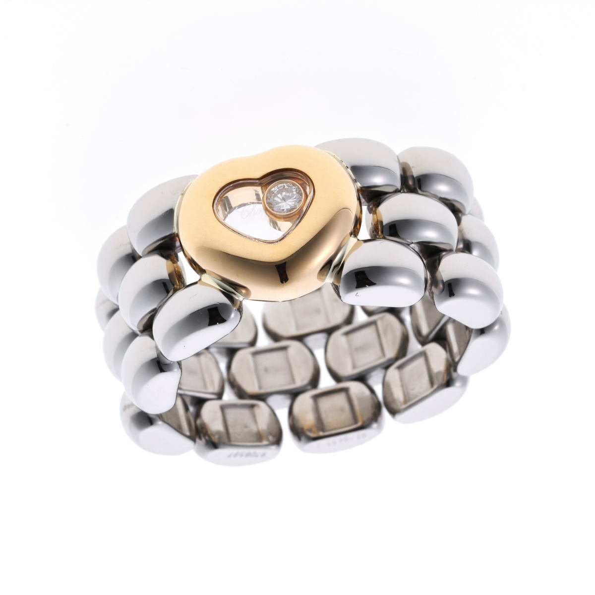 Chopard ショパール ハッピーダイヤモンド ハート #12.5 リング 82/8433 750YG / SS 2510029拍卖