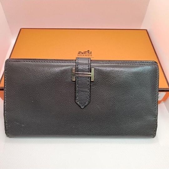 HERMES 保存箱付き ベアン 黒 ブラック エルメス拍卖