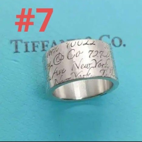 美品 ティファニー ノーツ 7号 ワイド リング拍卖