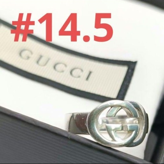 GUCCI 14.5号 インターロッキングG リング シルバー拍卖