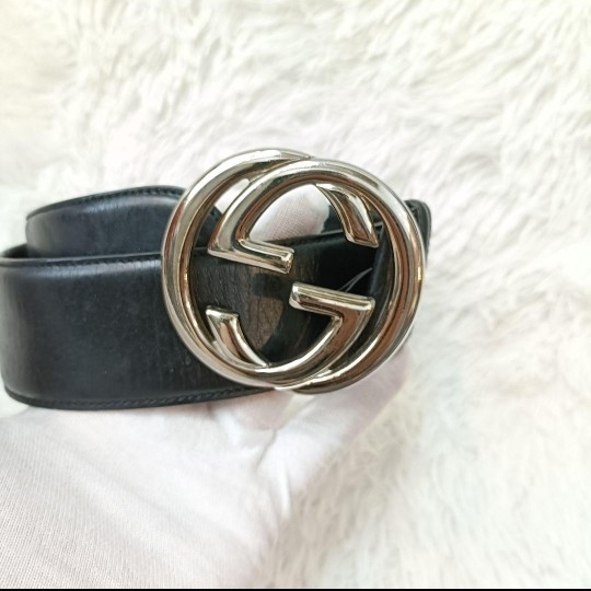 GUCCI ベルト ブラック インターロッキングG グッチ拍卖