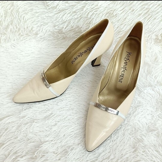 サンローラン パンプス ベージュ Saint Laurent 24cm拍卖