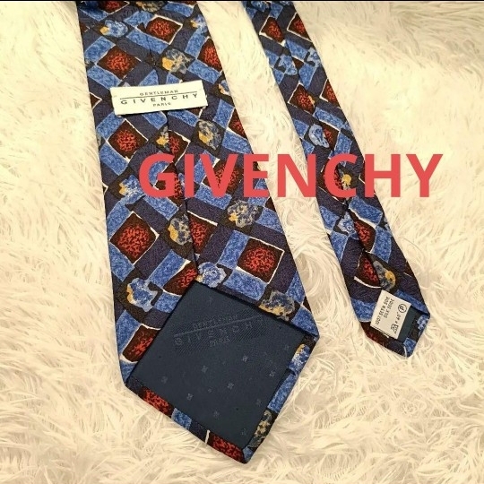 GIVENCHY ネクタイ ブルー 青 紺 ネイビー 柄物 ジバンシィ拍卖