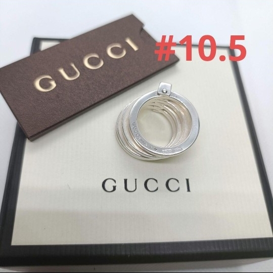 美品 GUCCI シルバー 4連リング 925拍卖
