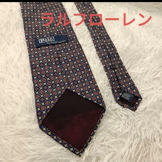 Ralph Lauren ネクタイ ドット 青 赤 紺 ブルー ネイビー拍卖