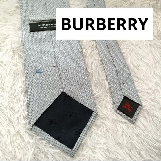 BURBERRY ネクタイ 水色 白 ドット バーバリー拍卖
