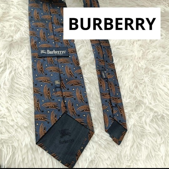 BURBERRY ネクタイ 紺 青 ブルー ネイビー バーバリー拍卖