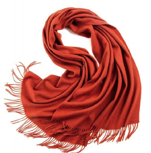 高品質内モンゴルカシミヤ100%ビッグサイズ大判ストール無地マフラー♪テラコッタ2249拍卖
