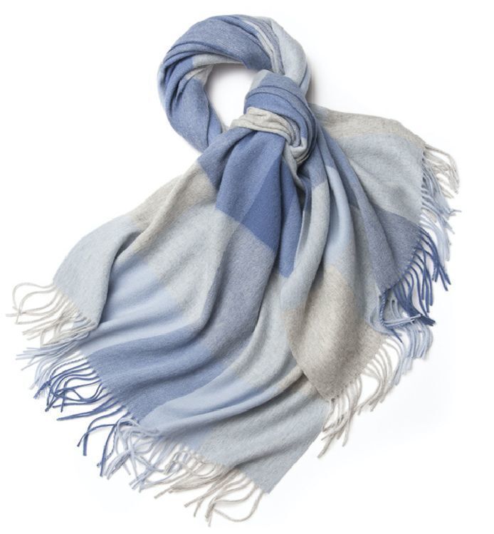 高品質内モンゴルカシミヤ100%★ビッグサイズ大判チェック柄ストールマフラー♪207拍卖