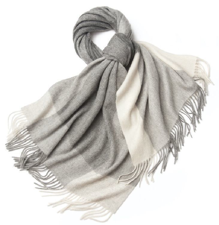 高品質内モンゴルカシミヤ100%★ビッグサイズ大判チェック柄ストールマフラー♪208拍卖