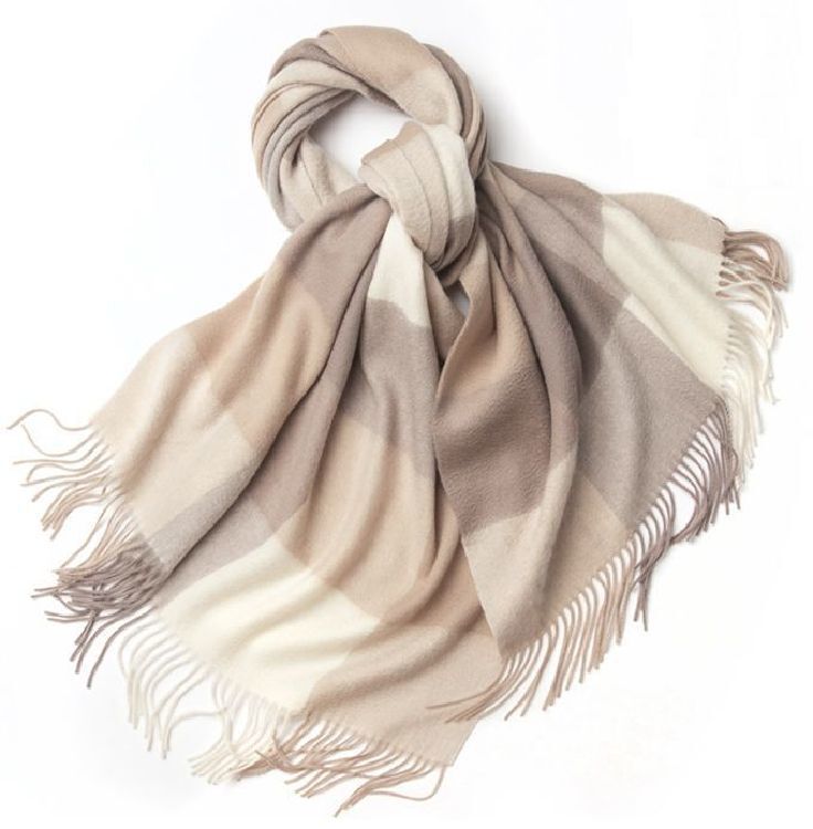 高品質内モンゴルカシミヤ100%★ビッグサイズ大判チェック柄ストールマフラー♪205拍卖