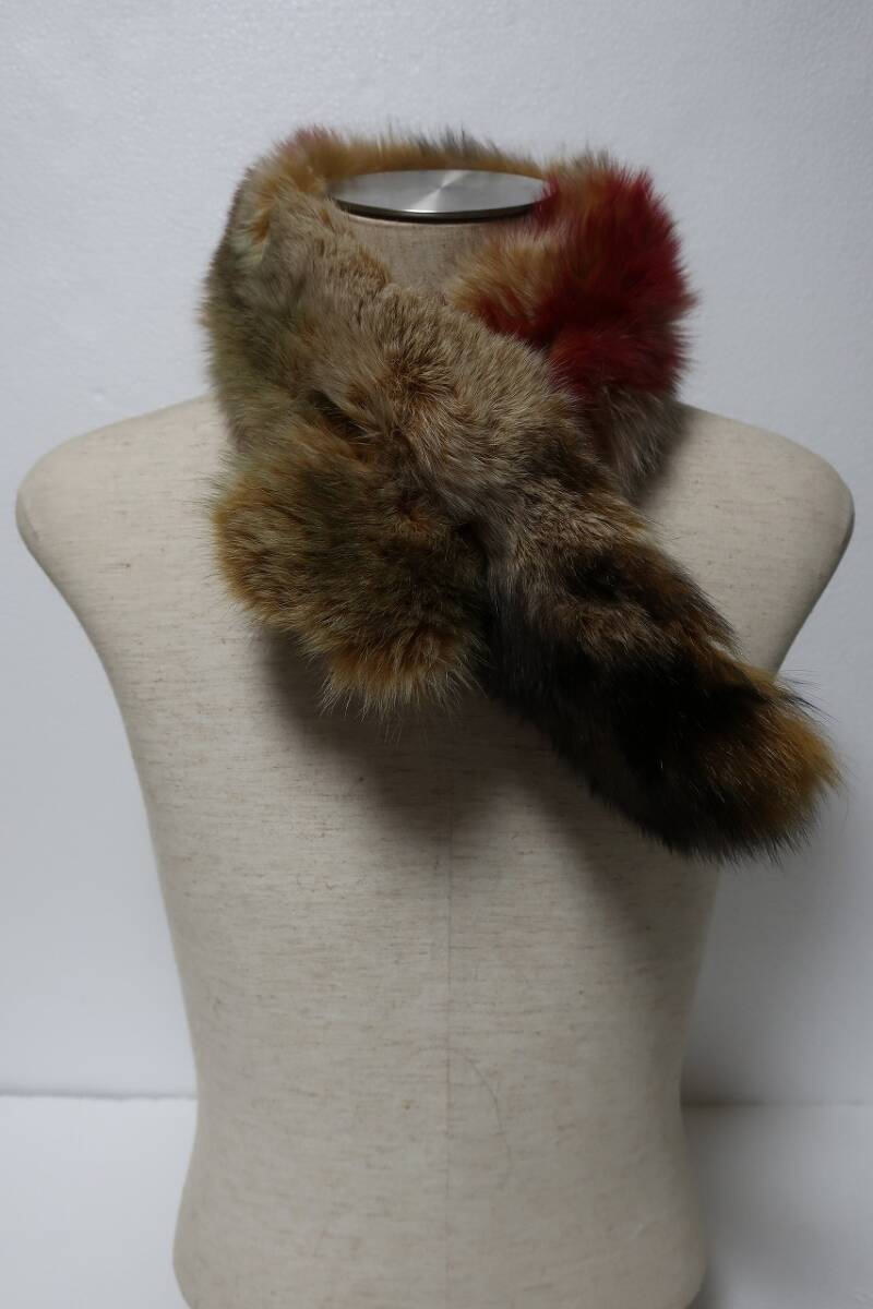 新品 希少色 ブルーフォックス マルチ染 チョーカー 差し込み型ファーマフラー リアルファー 2拍卖