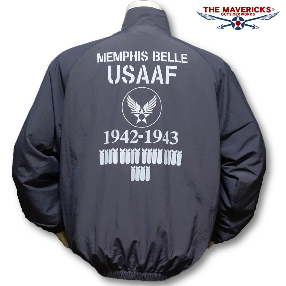 THE MAVERICKS ミリタリージャケット XL メンズ トレーニングジャケット 爆弾エアフォース グレー ナイロン 2L拍卖