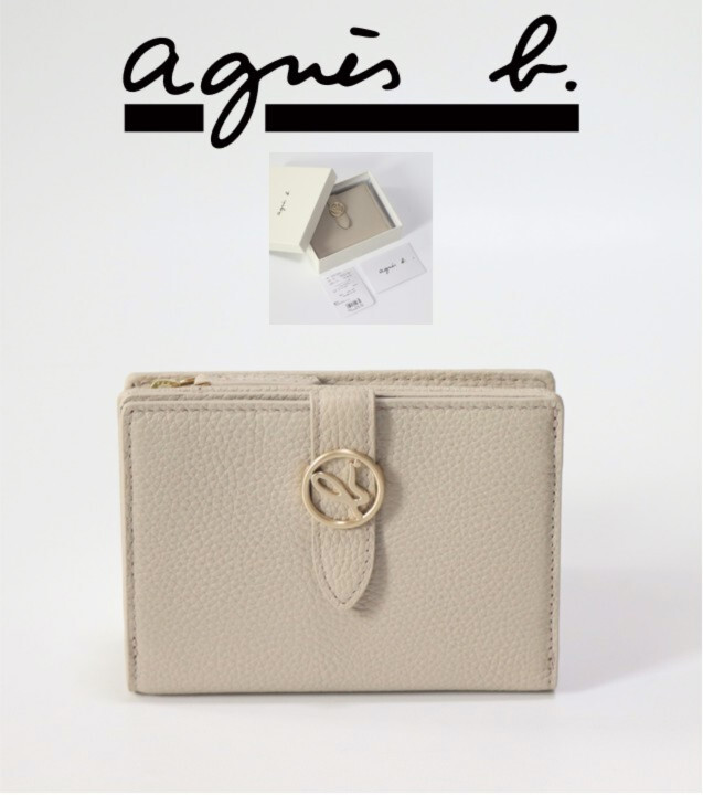 26,400円新品箱付き【agnes b. アニエスベー】公式現行モデル 二つ折り財布 v7642 プレゼントにも最適拍卖