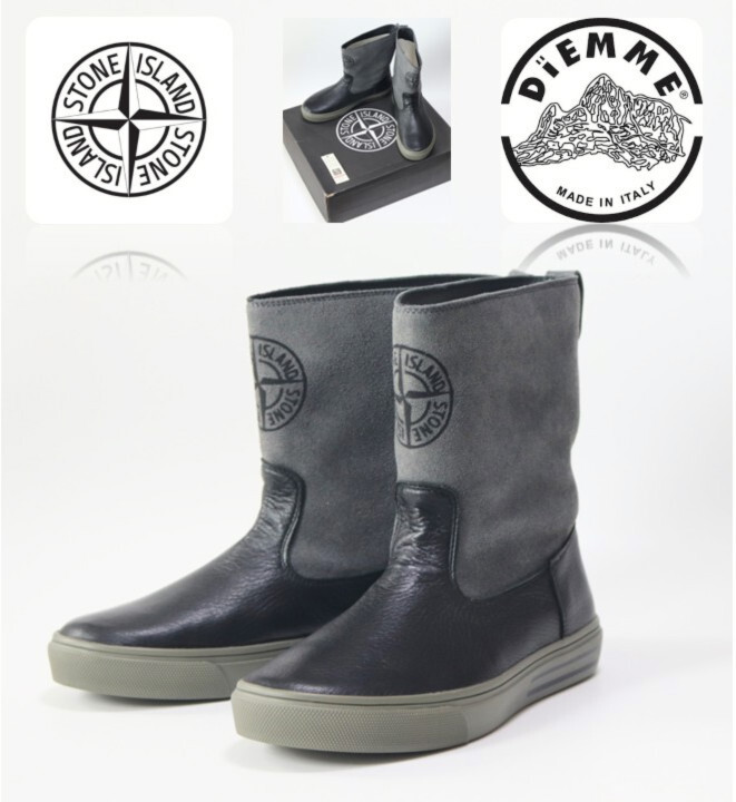 新品箱付き【STONE ISLAND ストーンアイランド×DIEMME】コラボ!ダブルレザー ブーツ 41(26cm) v7646拍卖