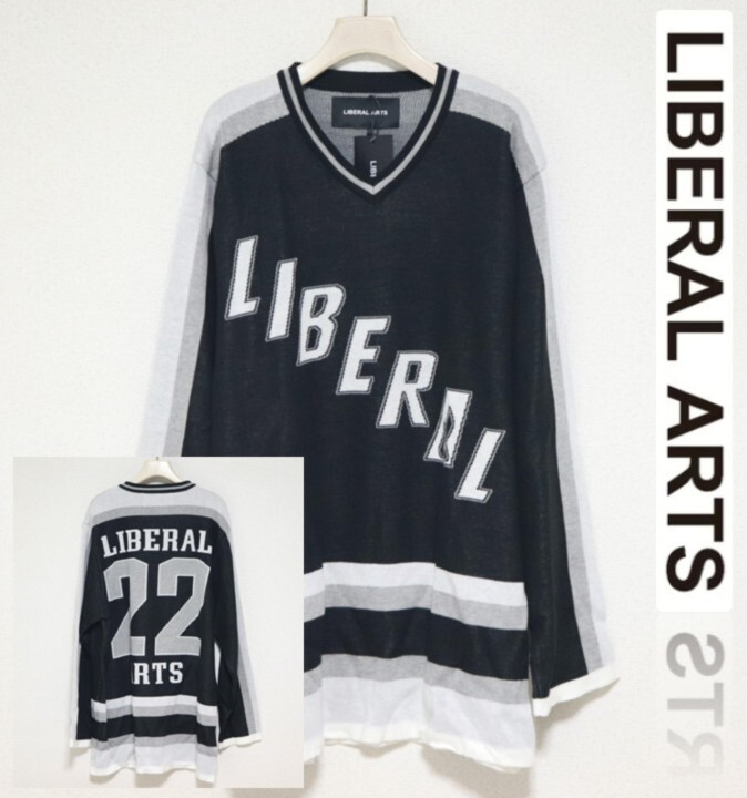 58,300円新品タグ付き【LIBERAL ARTS リベラルアーツ】 LA GAME SHIRT セーター Fサイズ(L-XL) 黒 v7626拍卖