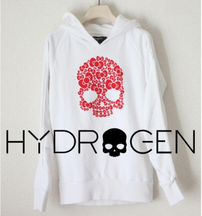 コラボ!28,600円新品タグ付き【サンリオ×ハイドロゲン】キティちゃんスカル パーカー 白 S v7635拍卖